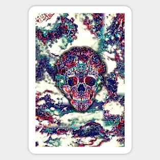 Skull in roses Sticker